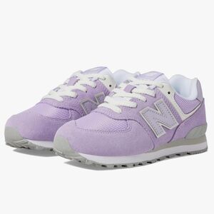 New Balance 574 Kids  Lilac and White Sneakers